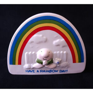 Vintage Rare Ziggy Ceramic Have A Rainbow Day Napkin Holder Tom Wilson Trinket
